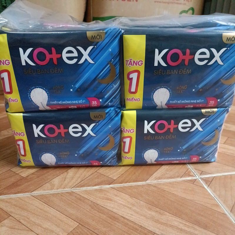 Lốc 8 gói KOTEX SUPER NIGHT 35CM HÀNG TẶNG KÈM