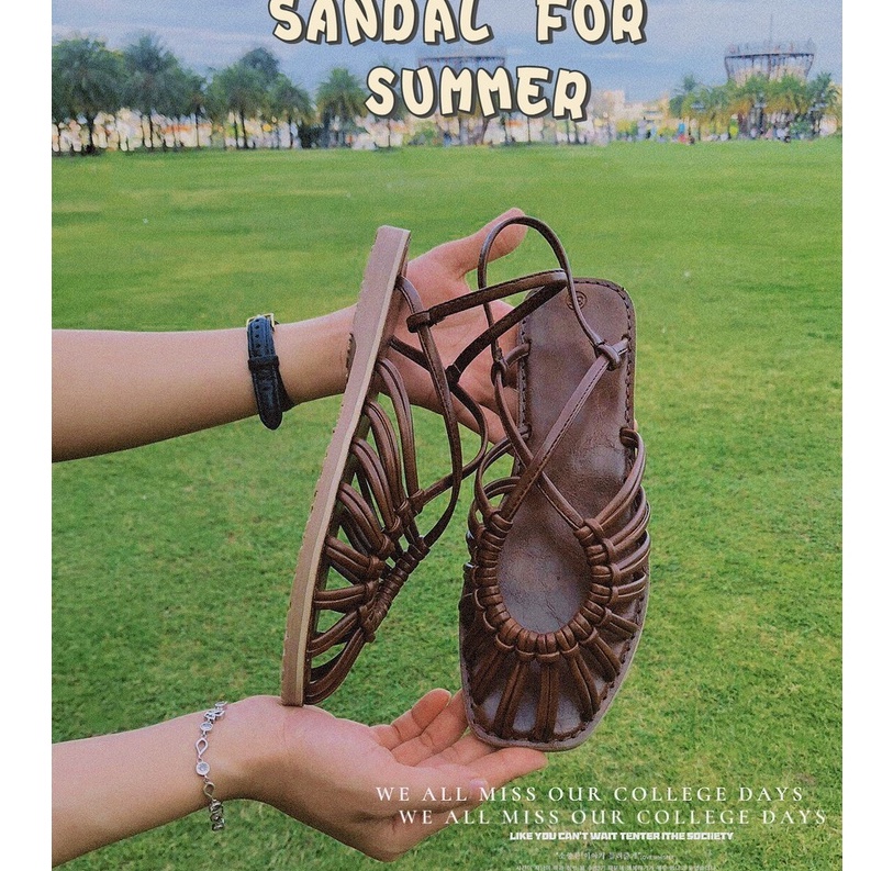 GIÀY SANDAL XĂNG ĐAN ĐAN RỌ SIÊU XINH TRẺ TRUNG MÙA HÈ CHO NỮ