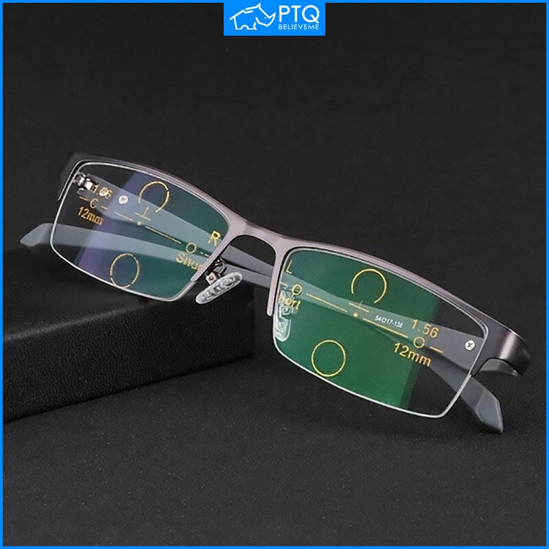 Kính Đọc Sách Đa Năng PTQ Gọng Vuông Nửa Gọng Cho Nam Và Nữ