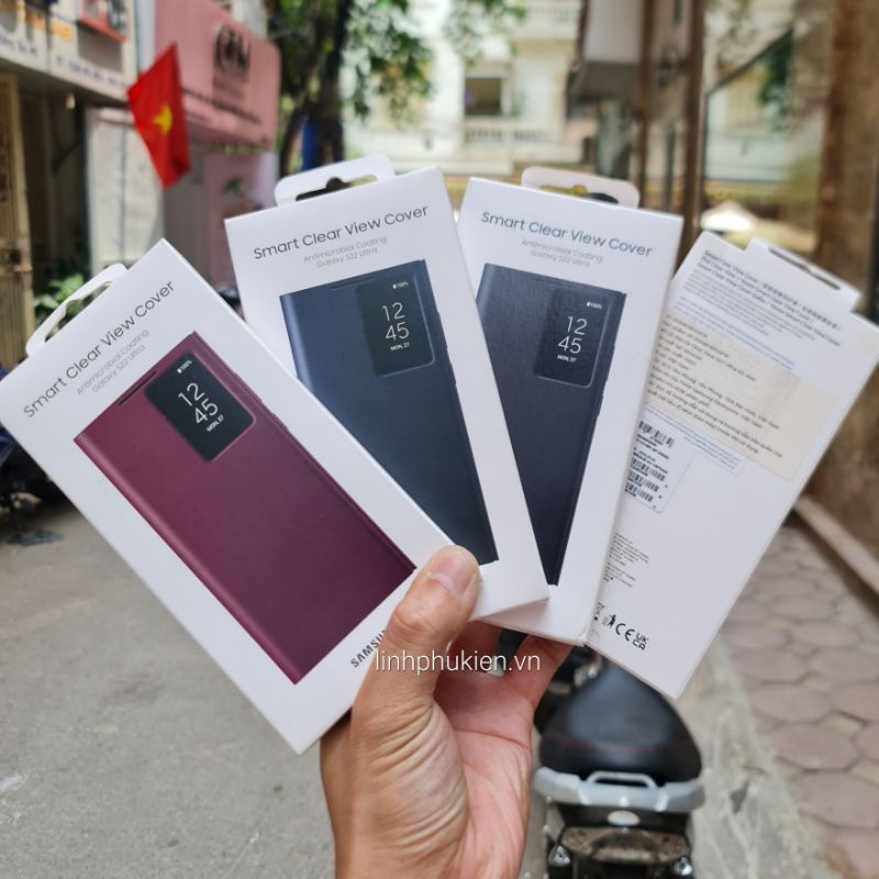 Bao da Samsung Galaxy S22 / S22 Plus / S22 Ultra Smart Clear View Cover - Hàng chính hãng