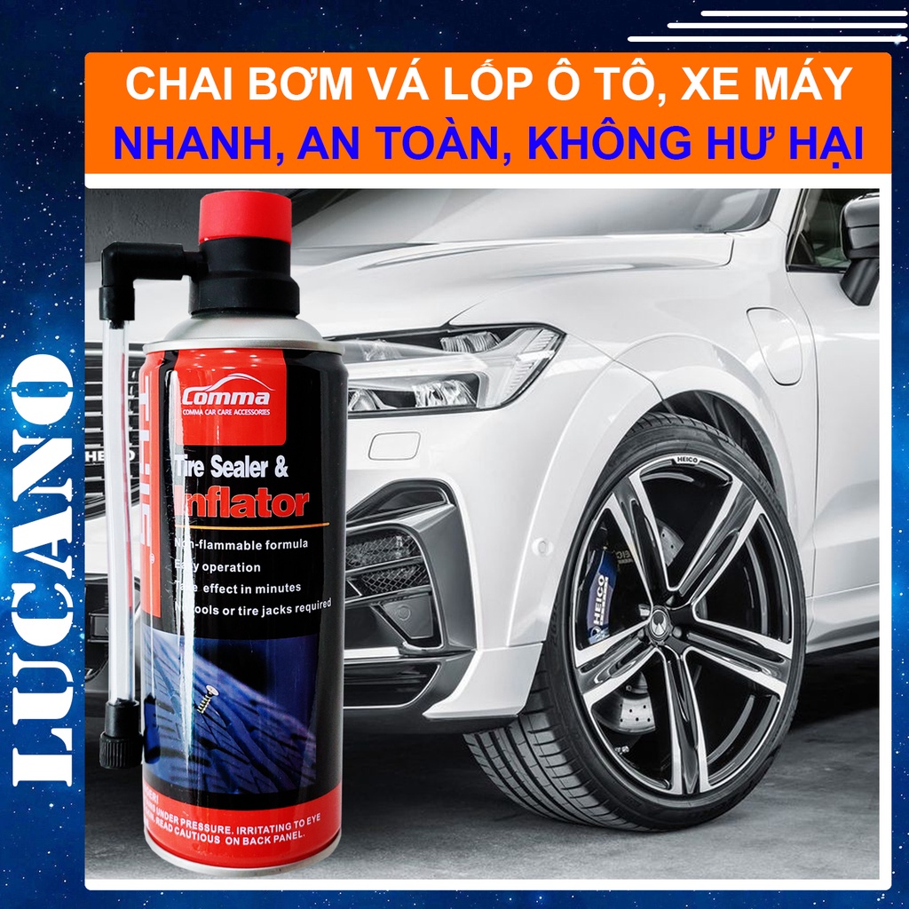 Chai Bơm Vá Lốp Ô tô Xe Máy - Keo Tự Vá Lốp Xe Máy, Ô tô - Không Săm, Có Săm - An Toàn Không Hư Hại - THIS Tire