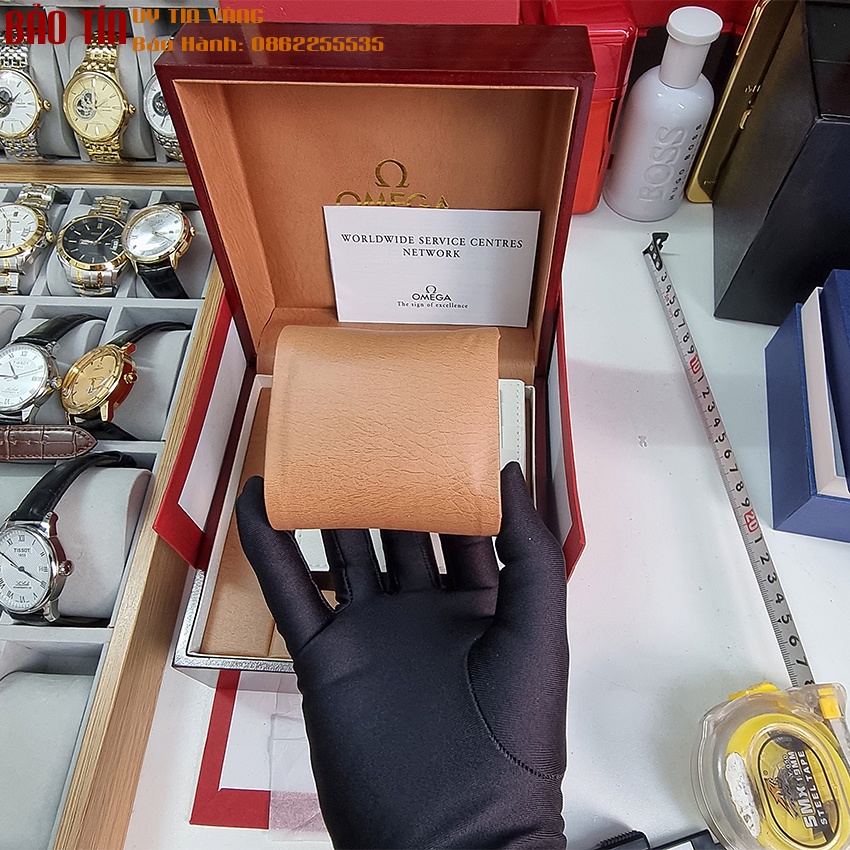 Hộp Box Đồng Hồ Omega Chuẩn Chính Hãng, Bằng Gỗ Cao Cấp, Da Tổng Hợp Sang Trọng, Kích Thước To