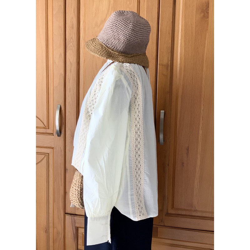 ÁO KIỂU TIỂU THƯ PHỐI REN CÓ CỔ- A06K | BigBuy360 - bigbuy360.vn