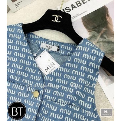 Váy bò MIumiuuu sát nách bo dáng xoè mới