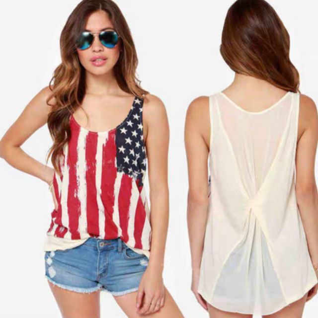 Áo 3 lỗ hình cờ mỹ, cách điệu sau lưng hàng TQXK sale lẻ size