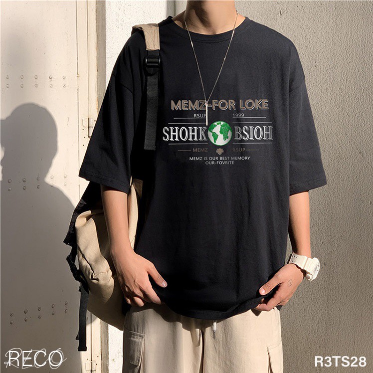Áo thun, phông nam Hàn Quốc cao cấp dáng rộng tay lỡ T-Shirt Loose R3TS28 Unisex