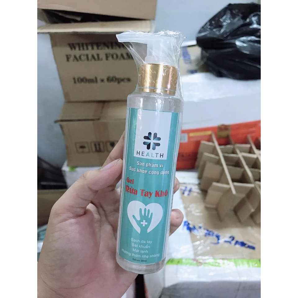 Gel rửa tay khô 200ml kháng khuẩn, sạch thơm