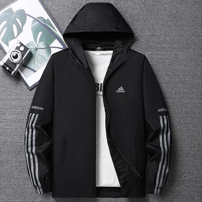 Áo Khoác Thể Thao adidas Chống Gió Dáng Rộng Có Mũ Trùm Cá Tính Theo Phong Cách Mùa Thu Dành Cho Nam