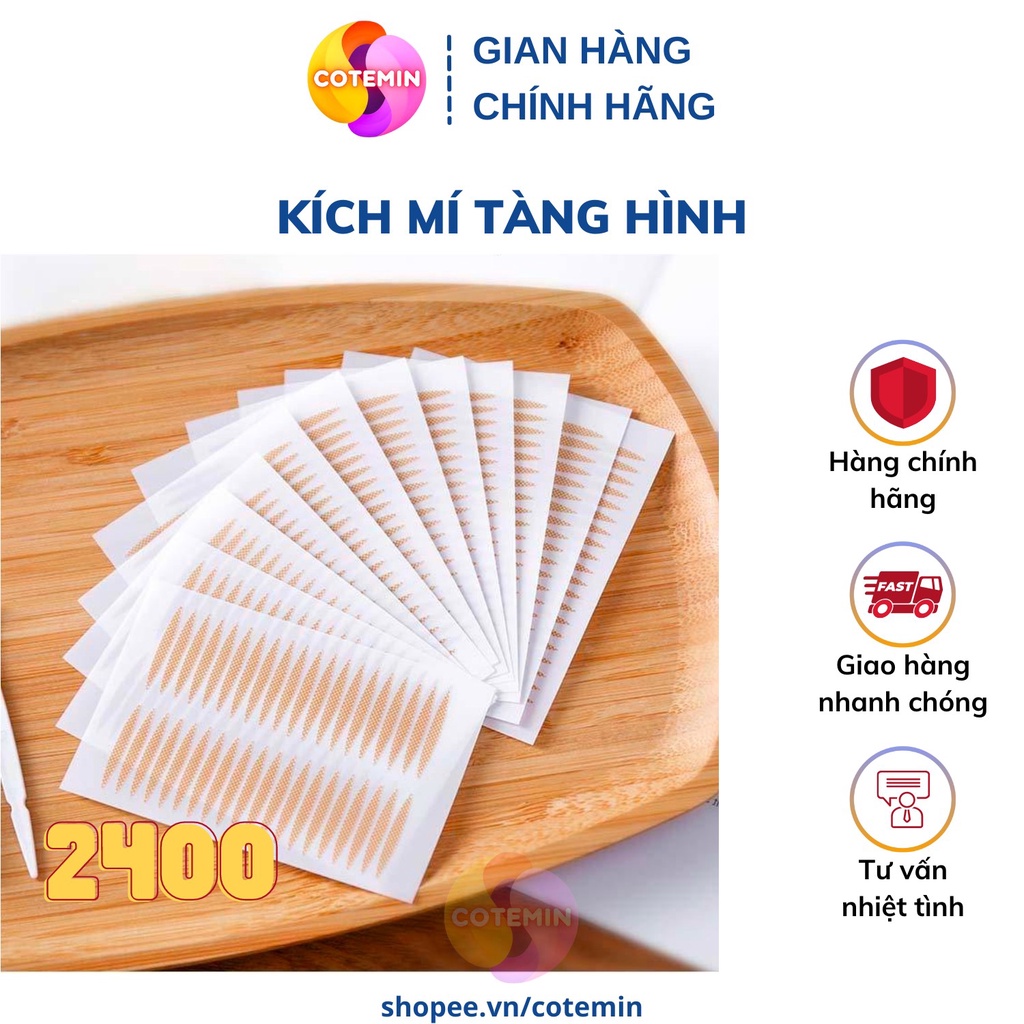 COMBO 2400 Kích mí tàng hình tạo hai mí không lộ sẵn keo TẶNG KÈM dụng cụ kích mí COTEMIN