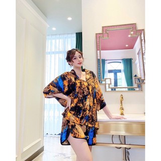 PIJAMA NGẮN LỤA MANGO CÁNH DƠI CAO CẤP