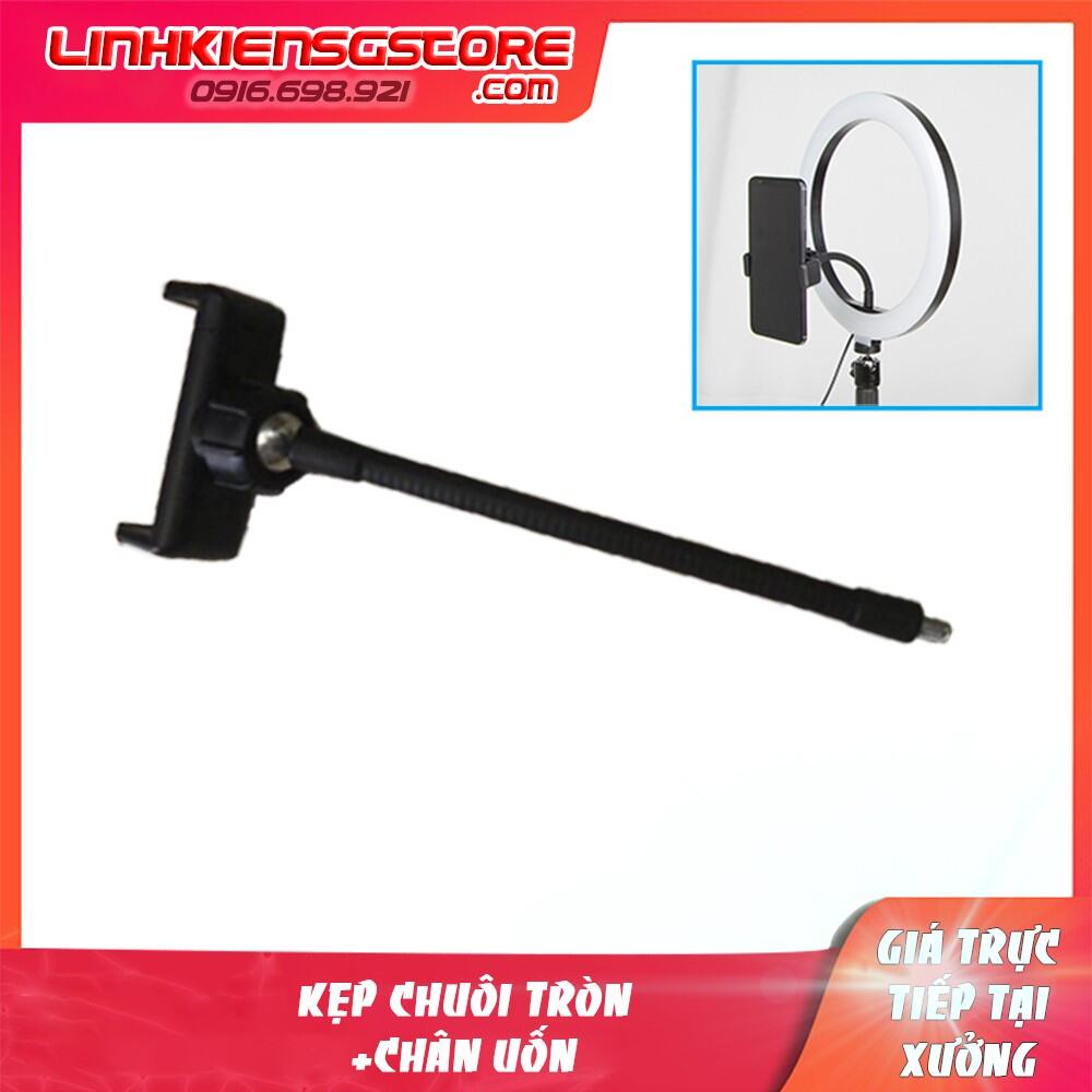 Kẹp điện thoại và chân uốn cho cây đèn live stream