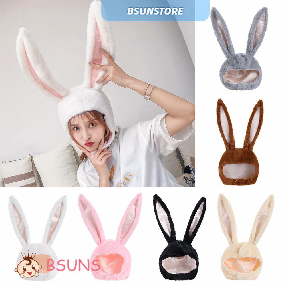 Mũ Phối Tai Thỏ Nhồi Bông Nhiều Màu Dễ Thương Làm Phụ Kiện Chụp Ảnh Cho Nữ