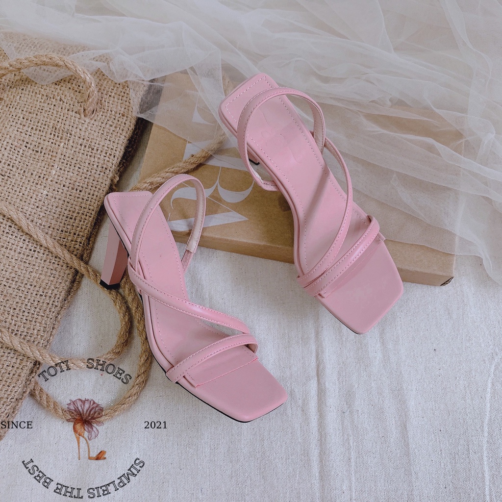 SANDAL CAO GÓT TOTIIE SHOES - GIÀY NỮ THỜI TRANG 9CM - GUỐC SANDAL QUAI MÃNH 9 PHÂN - SANDAL GÓT VUÔNG 9P G2010110