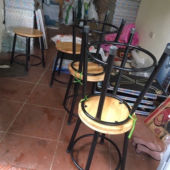 Ghế đôn cafe quán ăn chân sắt Hàng mới 100%