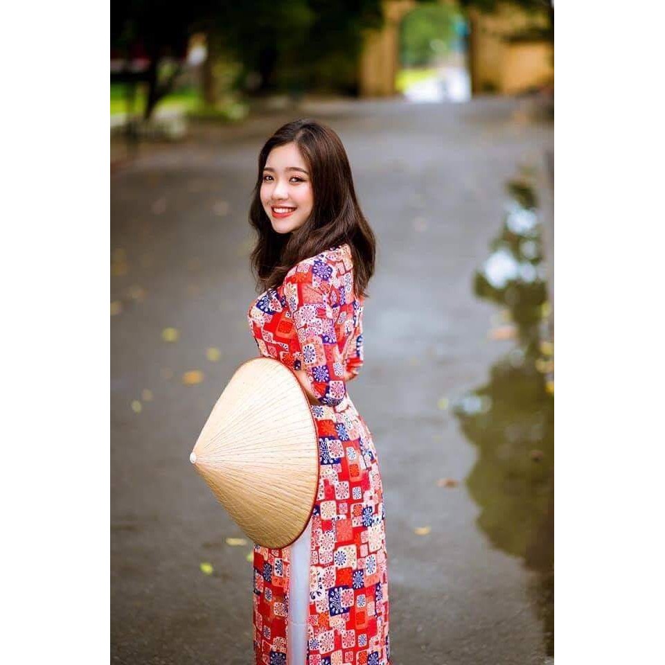 ⚡️ có big size 5XL ⚡️ AD1575 SET ÁO DÀI TRUYỀN THỐNG CÔ BA SÀI GÒN HỌA TIẾT HOA GẠCH MEN KÈM QUẦN