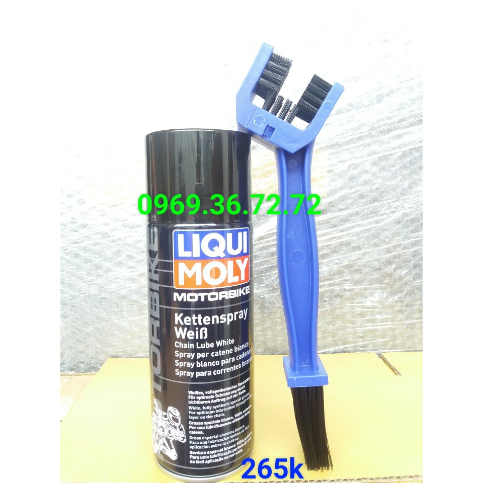 Dầu bôi trơn bảo dưỡng sên xích cao cấp Liqui Moly 1591 và cọ 3D