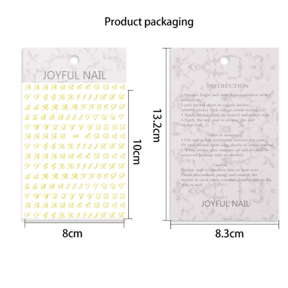 (Hàng Mới Về) Nhãn Dán Trang Trí Móng Tay 3D Diy Họa Tiết Chữ Cái Tiếng Anh Cho Nữ