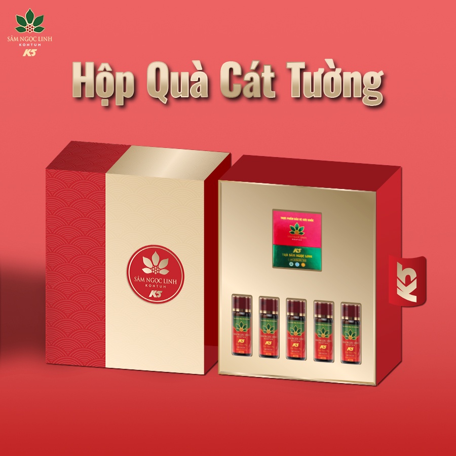 [Quà Tết] Hộp Quà Cát Tường - Sâm Ngọc Linh Kon Tum K5 Chính Hãng