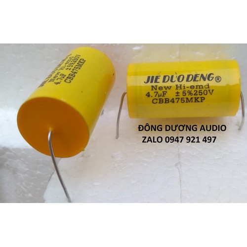 TỤ PHÂN TẦN LOA TREBLE 4.7MF 250V VÀNG TRÒN - TU 4.7MF250V
