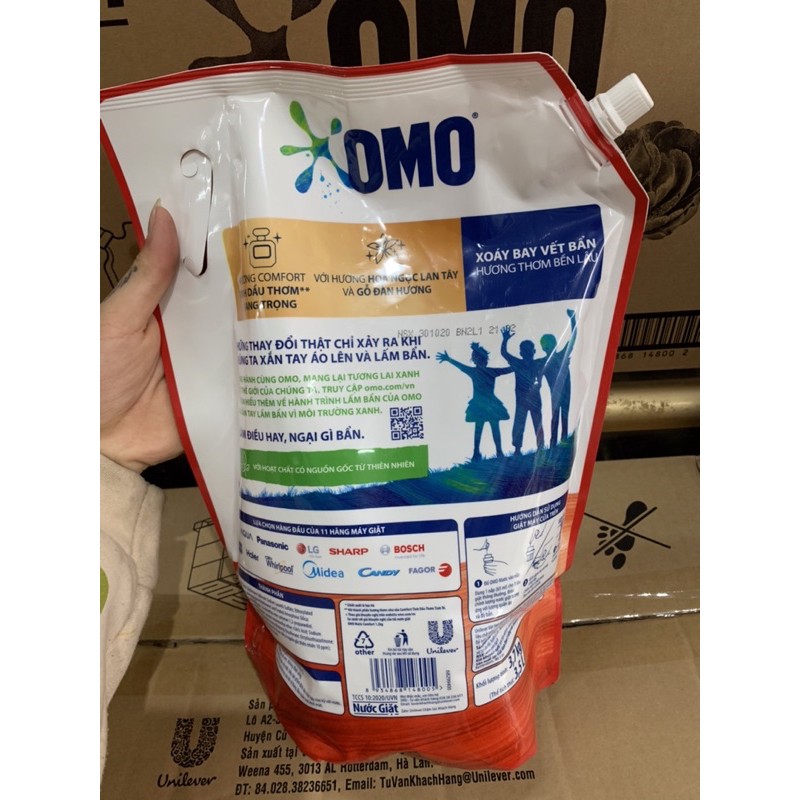  Nước Giặt OMO Túi 3,6Kg Tinh Dầu Thơm