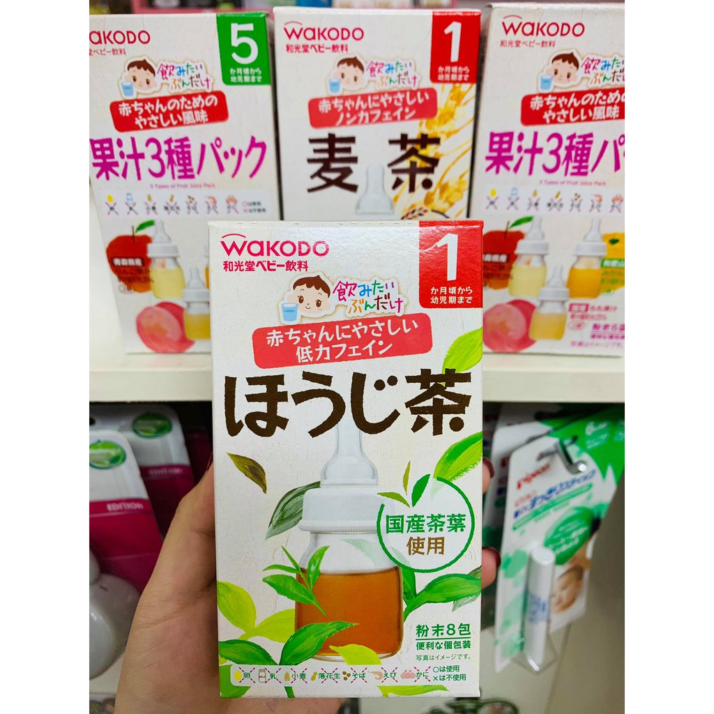 Trà Wakodo cho bé trà hoa quả lúa mạch điện giải đủ vị chất lượng cao Nhật Bản chính hãng 94152