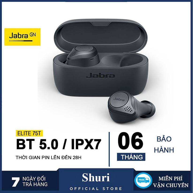 [Freeship Extra] Tai Nghe Không Dây🌵 Jabra Tai Nghe Bluetooth True Wireless Jabra Elite 75T - Bảo Hành 6 Tháng