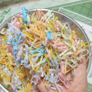 Túi Zip 100g Thun Cột tóc cho bé nhiều màu (Ảnh thật)