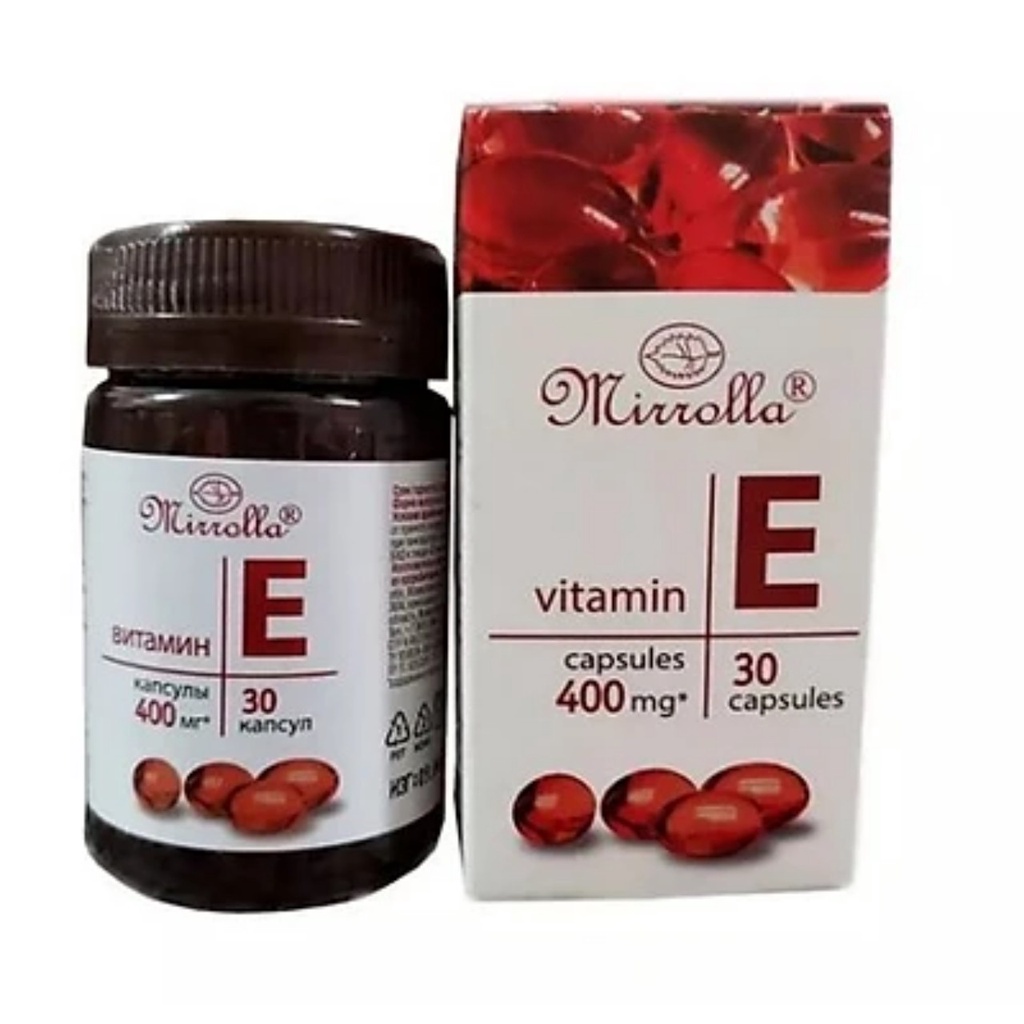 Viên uống Vitamin E đỏ Hàm Lượng 400mg Mirrolla Nga thumbnail