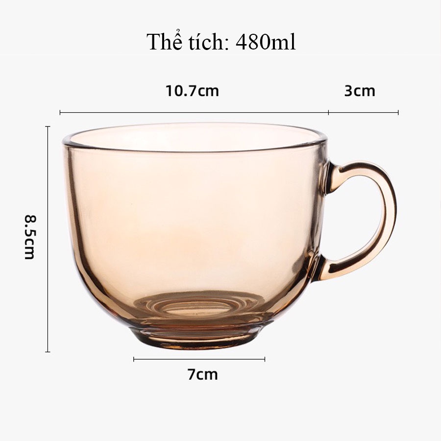 Cốc Thủy Tinh Ăn Sinh Tố, Ngũ Cốc 450ml Chất Liệu Dày Dặn