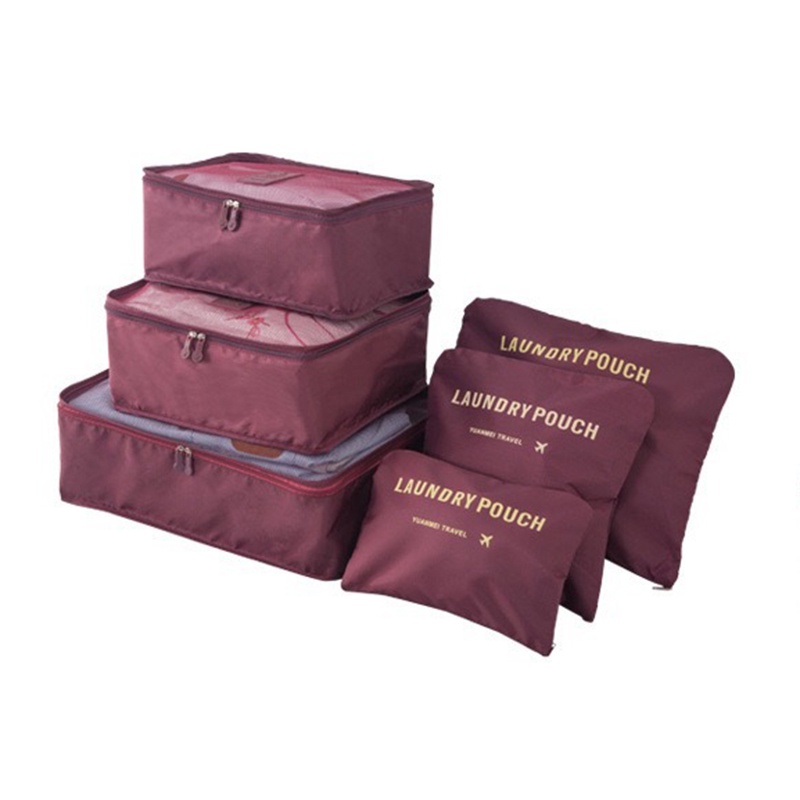 Set 6 Túi Vải Oxford Chống Thấm Nước Đựng Đồ Lót Tiện Dụng Khi Đi Du Lịch