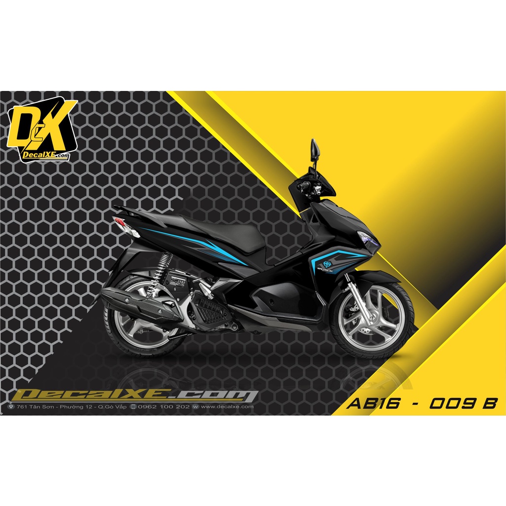 Tem dán xe Air Blade 2016 | Chất Liệu Decal Cao Cấp Chống Nước, Bền Màu, Cắt Khuôn Sẵn Dễ Dán | AB2016-009