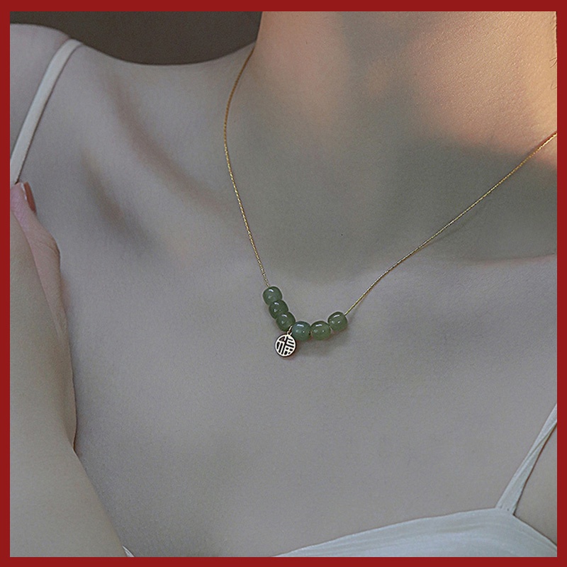 Vòng cổ Vàng Mặt Ngọc Bích Thời Trang