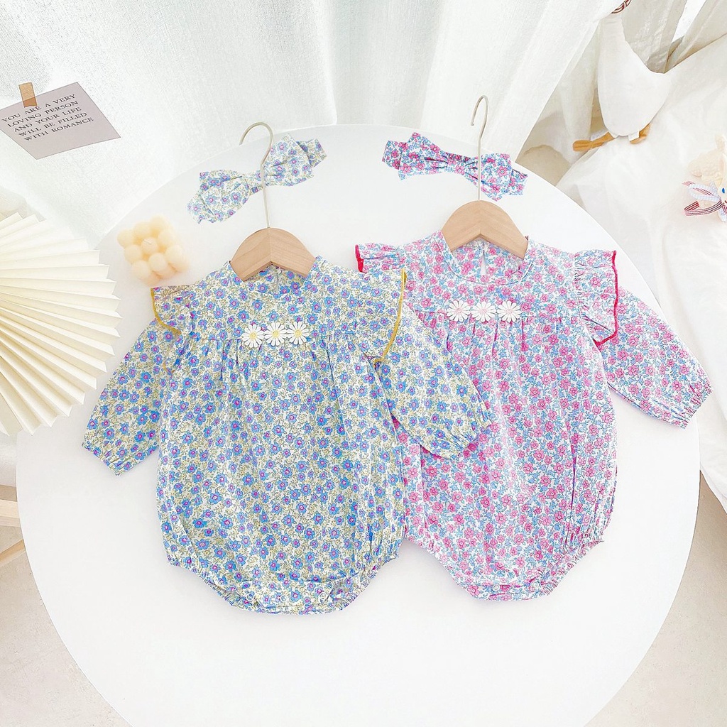 Áo Liền Quần Dạng Váy Bằng Cotton Trơn Phong Cách Hàn Quốc 0092