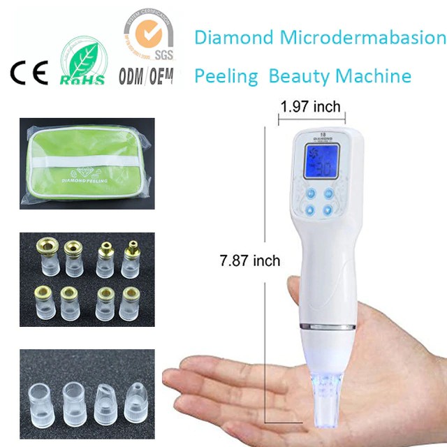 Máy hút mụn công suất lớn dùng nguồn điện 8 tốc độ DIAMOND PEELING cao cấp - Hàng nhập khẩu