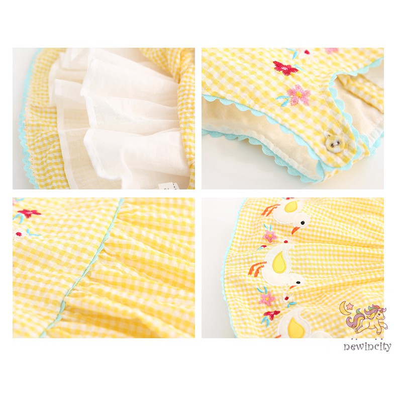 Đầm sát nách họa tiết thêu đáng yêu dành cho bé gái