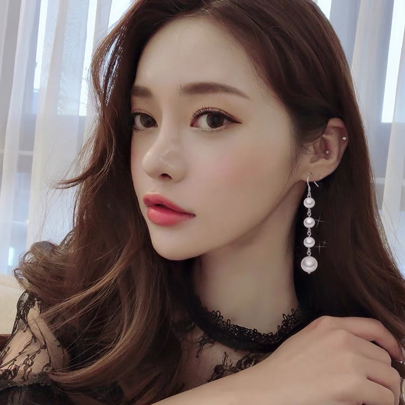 bông tai 4 hạt châu dễ thương xinh xắn
