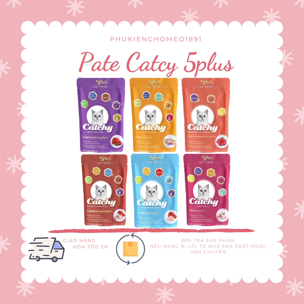 Pate mèo catchy 70g thức ăn cho mèo con và mèo lớn mọi lứa tuổi đổi vị cho Mèo lười ăn