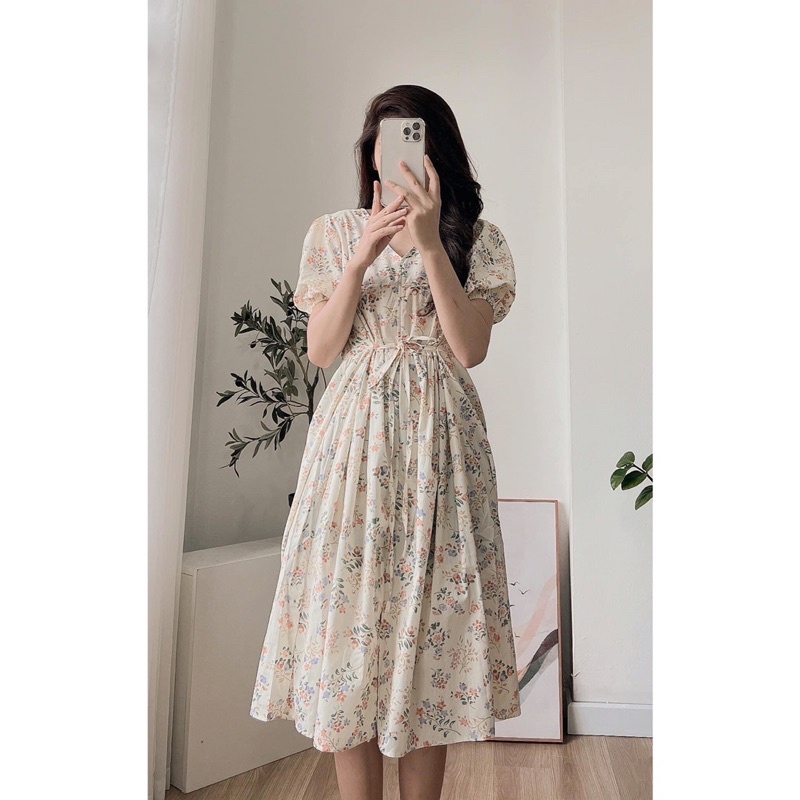 [Ảnh thật/Video]Đầm hoa vintage Hana dáng dài dành cho cô nàng năng động