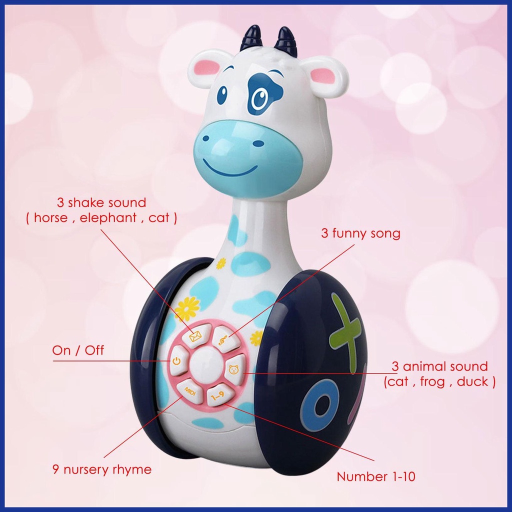 Đồ Chơi Lật Đật Hình Động Vật Có Nhạc Dễ Thương Cho Bé