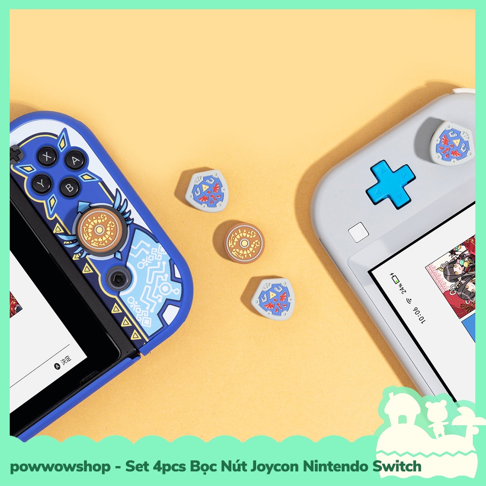 [Sẵn VN - Hỏa Tốc] Set 4Pcs Bọc Nút Cần Xoay Analog Cho Máy Game Cầm Tay Nintendo Switch / Switch Lite Zelda Style