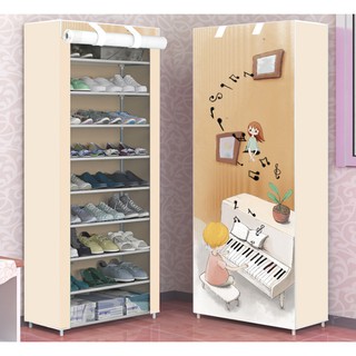 Tủ Vải Kệ Để Giầy Dép 3D 10 Tầng Khung Inox Kiểu Dáng Hiện Đại Sang Trọng - Dễ Nắp Đặt