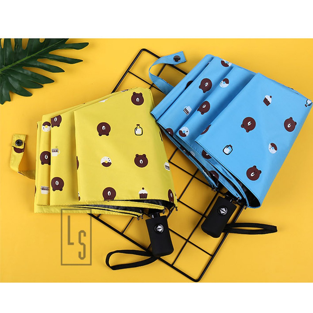 Ô Dù Gấu Brown Hàn Quốc 3 màu - Ô Gấu Brown Dễ Thương