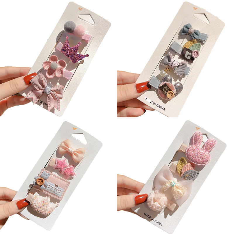 Bộ 3/4 Cái Kẹp Tóc Xinh Xắn Dành Cho Bé Gái