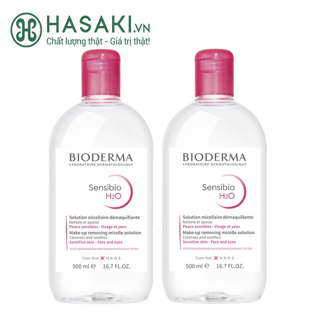 Combo Nước Tẩy Trang Bioderma Dành Cho Da Nhạy Cảm Sensibio H2O 2x500ml