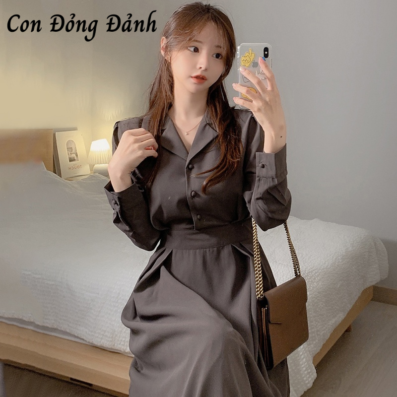 Váy voan thanh lịch dáng dài xếp ly con đỏng đảnh VD057