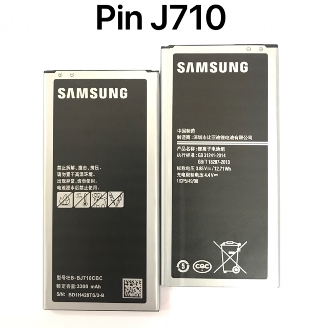 Pin samsung A710 kí hiệu trên pin EB-BJ710CBC