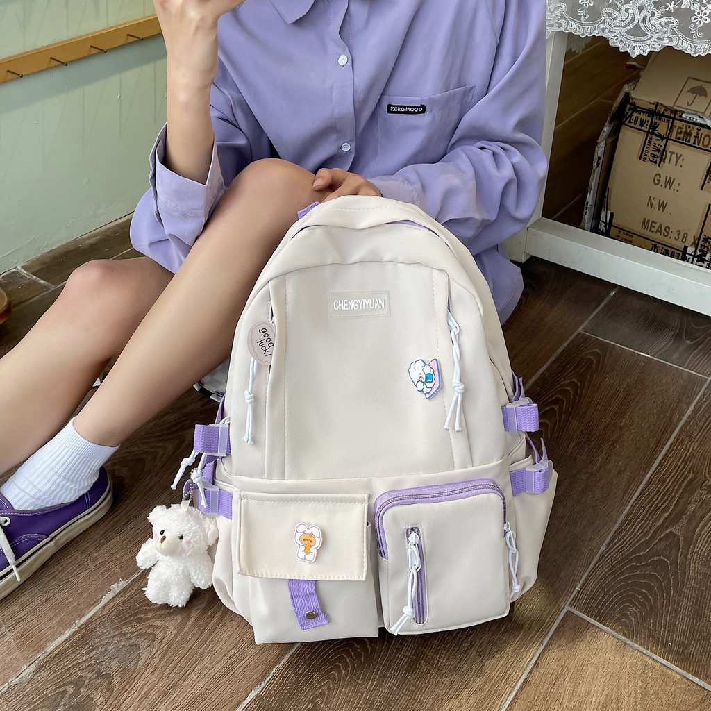 Balo unisex đi học nam nữ, balo thời trang Ulzzang Hàn Quốc cá tính dễ thương có chống nước