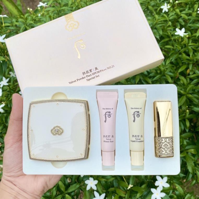 Set phấn phủ mịn đẹp Whoo Velvet Powder Pact SPF 30+/PA+++ - Chính hãng LG Hàn Quốc