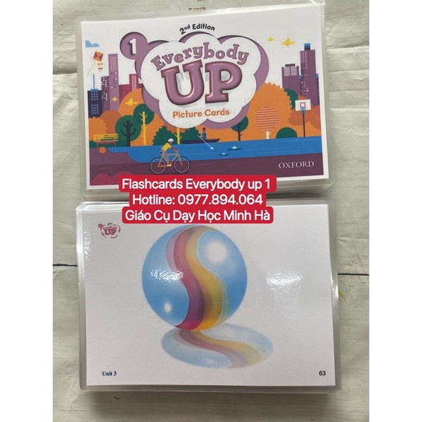 Flashcard  Everybody up 1 kích thước A5 thiết kế hai mặt ép plastics bền đẹp