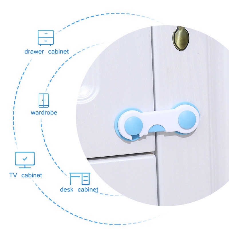 Khóa cài chặn cửa tủ an toàn tiện lợi cho trẻ em